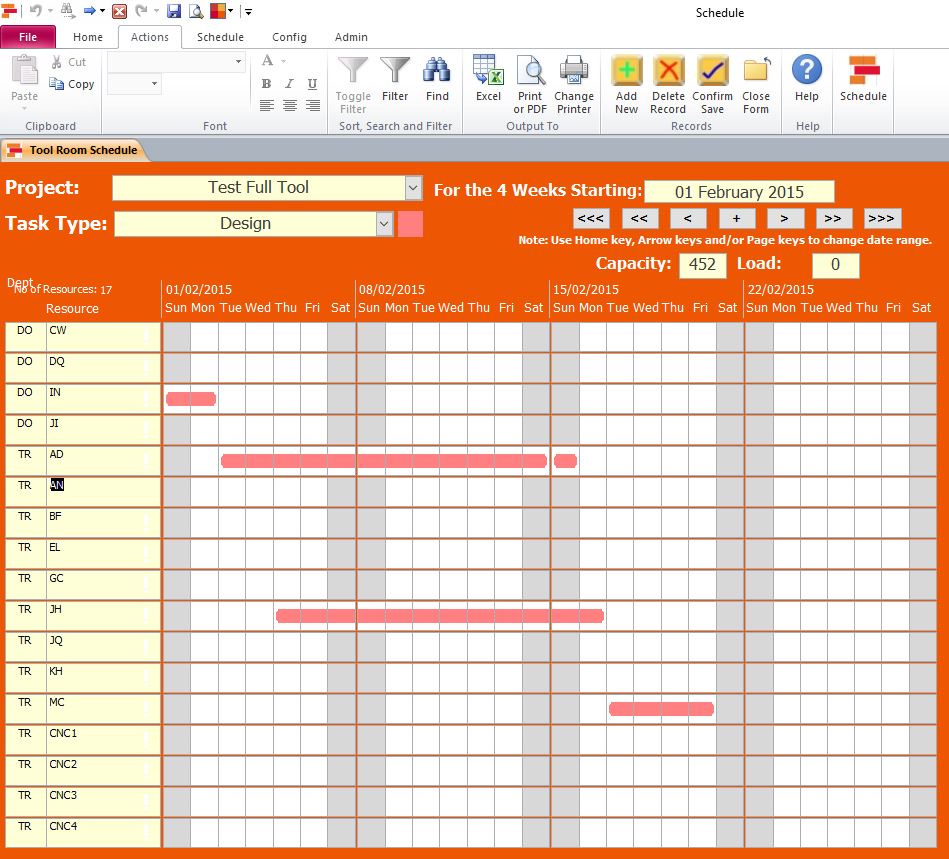 All planned out due to a bespoke scheduling system!